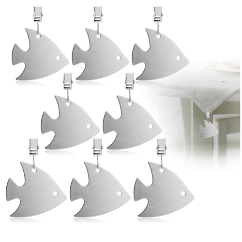 Com-Four® Weights for Tablecloths 8X - Weights for Tablecloths com-four - Clipes e pesos para toalhas de mesa - peso, aço inoxidável, fivelhas, 40g