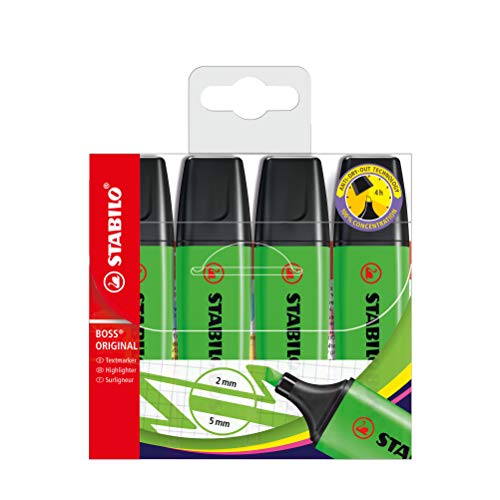 Marcador Fluorescente STABILO BOSS Original Verde (Ponta: 1-5 mm) Stabilo - Marcadores e marcadores de texto - fluorescente, 1.5mm, base de água, fácil de limpar