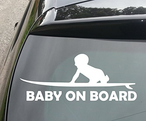Autocolante para Carro BABY SURFER ON BOARD devon decals - Materiais de arte e artesanato - autocolante, carro, baby surfer on board, design exclusivo, resistente