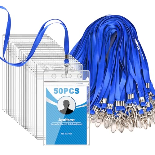 Apritsce 50Pcs Azul Plástico Porta Cartões com Fios Apritsce - Porta-crachás e porta-bilhetes - porta-cartões, azul, plástico, fios