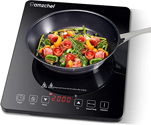 Placa Zona de Indução Amzchef Portátil Preto cjh - Eletrodomésticos de cozinha - portátil, preto, 2000 W