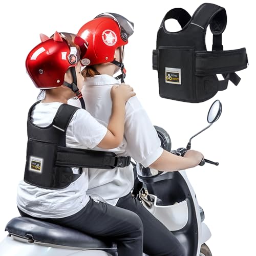 Proteção de cinto para crianças para motocicletas BYZESTY - Cintos de segurança para veículos - ajustável, arnes, tirras reflectantes, 3-12 anos