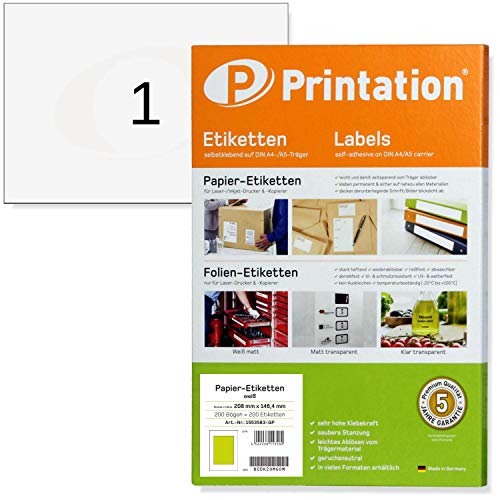 Etiqueta para Endereços LUXPRINT 61358690 Printation - Papel de impressora e copiadora - autoadesivas, din a5, impressão