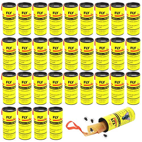 Buzifu 32 Rollos de Papel para Mosquitoes BUZIFU - Armadilhas de controle de pragas - anti-mosquitoes, adesivos, portátil, exteriores