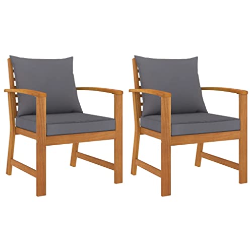 Conjunto de 2 Bancos VIDAXL (Cinzento Escuro - Madeira Maciça) vidaXL - Móveis de exterior - conjunto, bancos, vidaxl, cinzento escuro, madeira maciça