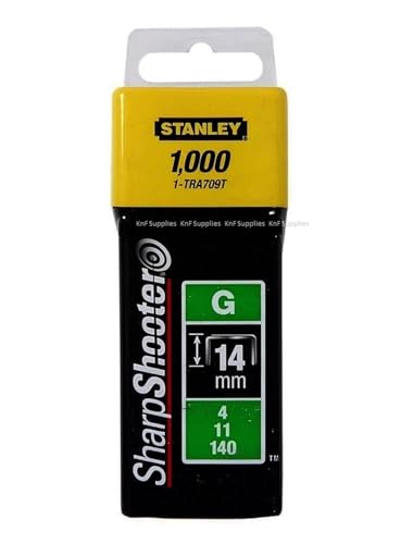 Grafos STANLEY 1-TRA709T (4/11/140) - 14 mm - 1000 un STANLEY - Grampos - carpintaria, 14 mm, 1000 mm