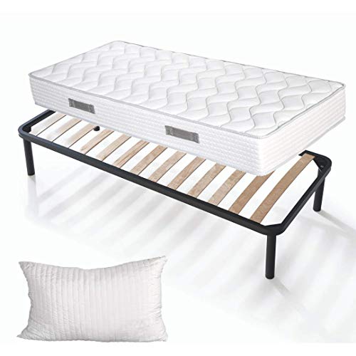 Cama Completa EVERGREENWEB Alto com Colchão e Estrutura em Ferro (120x195cm) Evergreenweb - Camas e estruturas de cama - alto, colchão, estrutura em ferro