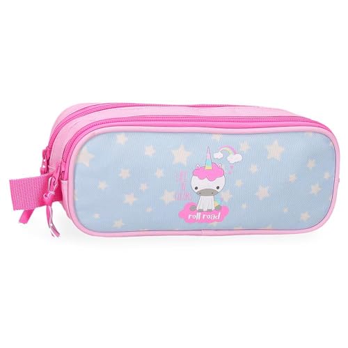 Estojo ROLL ROAD I am a unicorn (Azul - 23 x 9 x 7 cm) ROLL ROAD - Bolsas, carteiras e estojos - estojo, asas poliéster, compartimento central, bolso zipeer, dimensões 23x9x7 cm