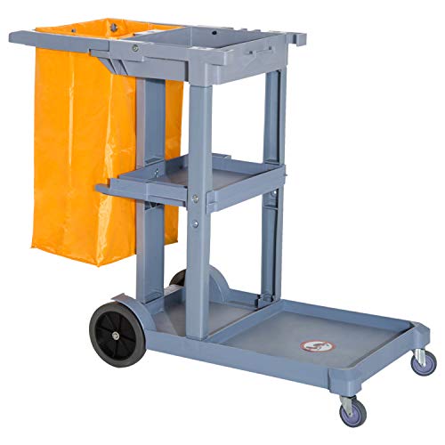 Carrinho de Cozinha HOMCOM | 113 x 50,5 x 96,5 cm - Preto HOMCOM - Manuseio de materiais - 10 kg, 4 rodas, polipropileno, preto
