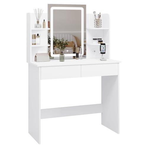 Mesa de Apoio WOLTU com Luz Led e 2 Portas WOLTU - Conjuntos de móveis - espelho, 2 portas, melamina, luz LED