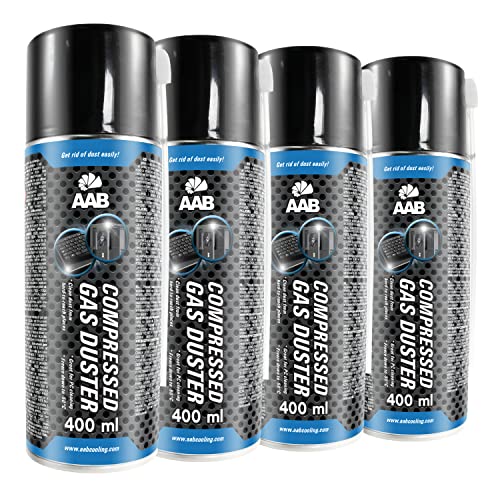 4X AAB 400Ml Air Compressor Bottle For Cleaning Keyboards Computers Copiers Cameras And Other Electrical Equipment AABCOOLING - Limpeza de eletrônicos - spray de limpeza, 400 ml, computadores, keyboards