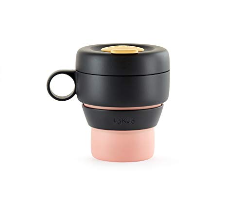 Caneca Lekue Mug To Go Corallo 350 Ml LEKUE Lékué - Porta-alimentos e bebidas - silicone, 350 ml, resistente ao gelo, microondas