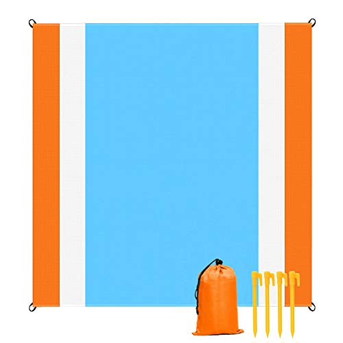 Tapete de Praia YZCX Extra Grande com Bolsa e 4 Estacas Fixas Laranja YZCX - Mantas de piquenique - extra-grande, bolsa, estacas fixas, laranja
