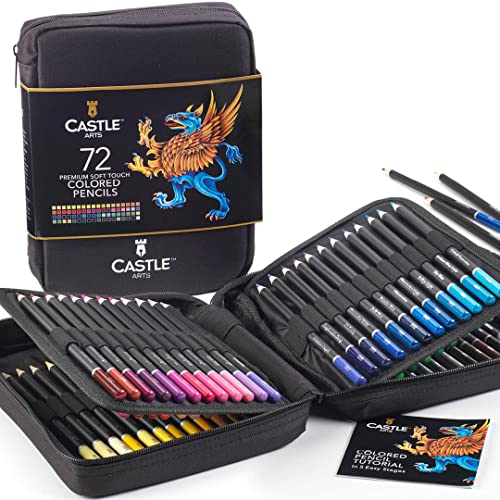 Lápis de Cor CASTLE ART SUPPLIES 72 Colours Castle Art Supplies - Lápis - 72 cores, vivas, brilhantes, estojo