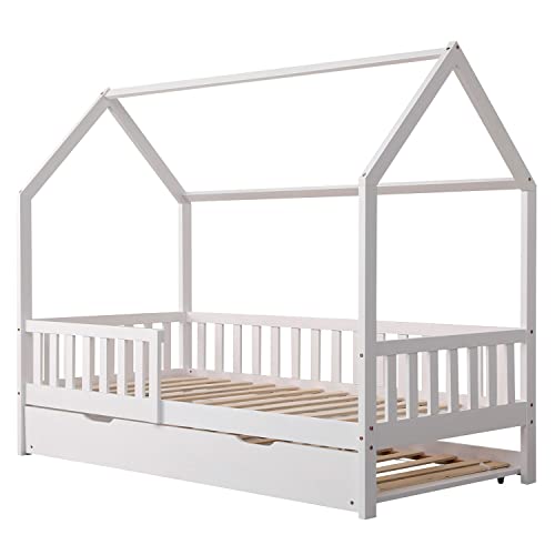 Cama com rodas Happy Garden | 190x90x50cm - Branco HAPPY GARDEN - Conjuntos de móveis - madeira, branco, rodas, 190x90x50cm