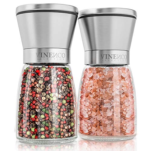Saleiro e Pimenteiro Vinenco 000061-00 | Aço inoxidável Vinenco - Moedores de especiarias - saleiro, pimenteiro, vinenco, aço inoxidável
