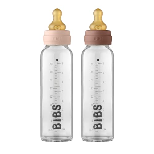 Garrafa BIBS Glass Bottle 2 Unidades (Branco) Bibs - Biberões - flexíveis, anti-derrame, reciclável, alimentação
