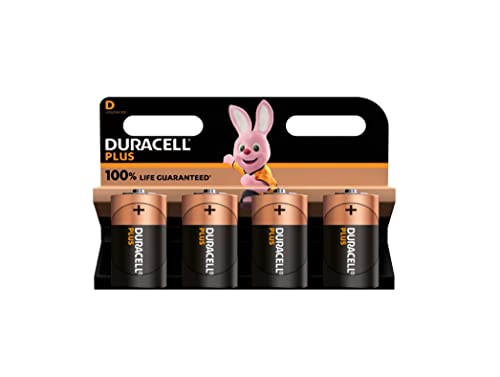Pilhas Não Recarregáveis DURACELL D Plus (4 unidades) Duracell - Baterias de uso geral - não recarregáveis, duravelmente eficientes, vida útil mais longa