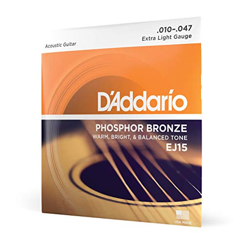 Set Cordas Guitarra Acustica Daddario Ej15 Bronze 0.010-0.047 D'Addario - Acessórios para guitarra - bronze, phosphor, 0.010-0.047, guitarra acústica