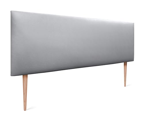 Cabeceira para Cama DHOME Aqualine | Cinzento DHOME - Cabeceiras e peseiras - 150x105cm, poliéster, tecido acualine, madeira de carvalho