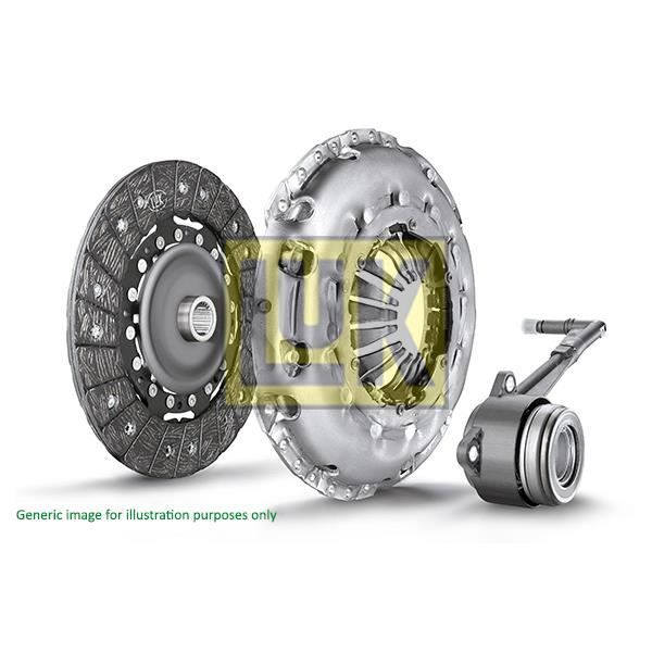 Kit de Embreagem LUK 624 3211 33 Repset Pro LUK - Peças de automóveis - embrulhamento, preto, prateado, 3 kg