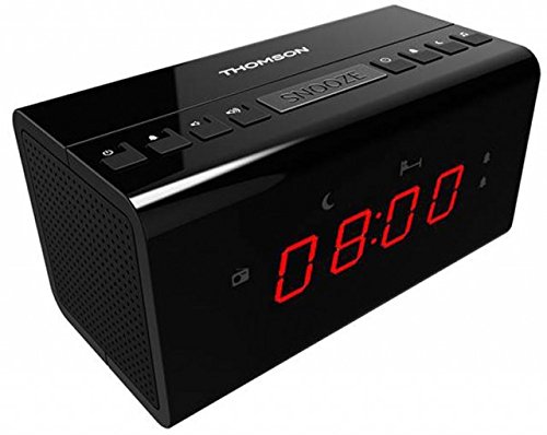 Relógio Despertador THOMSON CR50 (Preto - Digital - Função Snooze) Thomson - Radios - rádio FM, alarme duplo, snooze, vibração