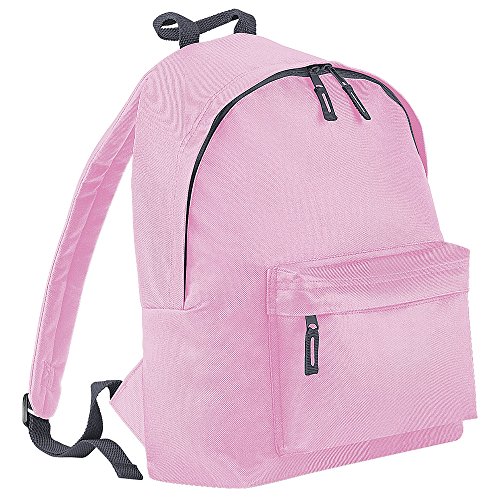 Mochila BAG BASE BG125CPGP (41x29x15cm - Rosa) BagBase - Mochilas - poliéster, tecido, bolso frontal, compartimento lateral