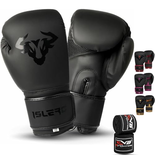 Luvas de Boxe ISLERO Evo Fitness (Preto) Islero - Equipamento de proteção para boxe e artes marciais - boxe, fitness, preto