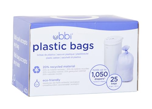 Sacos para Lancheiras UBBI (Plástico - 3.5 x 25 cm) Ubbi - Sacolas de lixo - biodegradável, anti-manchas, anti-odorizantes, reutilizáveis