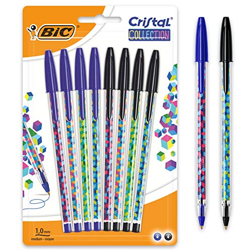 Esferográfica Rollerball Bic Cristal Azul e Preto BIC - Canetas - esferográfica, rollerball, bic cristal, azul, preto