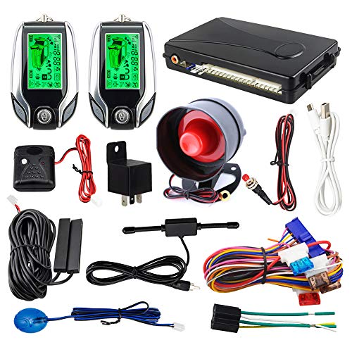 Sistema de alarme de carro EASYGUARD EC204 ieasyguard.com - Alarmes e fechaduras de veículos - automático, com fios, visor incorporado, 4 portas