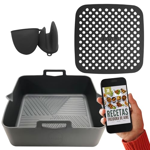 Forma Tivoda para Freidora de Ar 21 cm Cinza TIVODA - Acessórios para fritadeiras - forma, freidora, ar, 21 cm