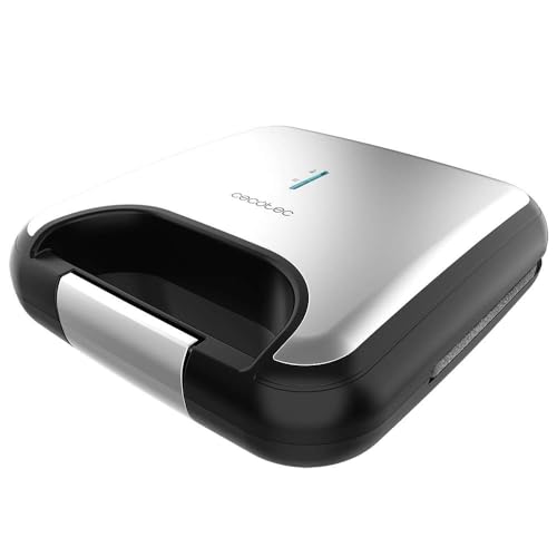 Grelhador de Placas Cecotec RocknToast Grill+ 2000 W Cecotec - Sanduicheiras - 2000 W, preto prateado, indicador luminoso