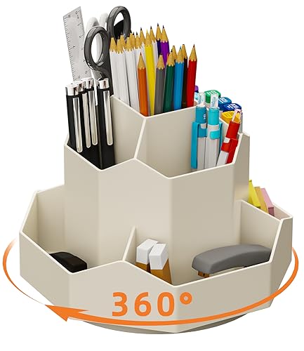 Suporte para Lápis Rotativo 360 Graus com 9 Compartimentos LEAZZLE - Organizadores de mesa - suporte, lápis, rotativo, 360 graus, 9 compartimentos