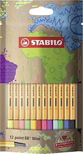Canetas Fineliner STABILO Point 88 Mini Multicor Stabilo - Canetas - fineliner, stabilo point 88 mini multicor, pigmntada, durável, lavável