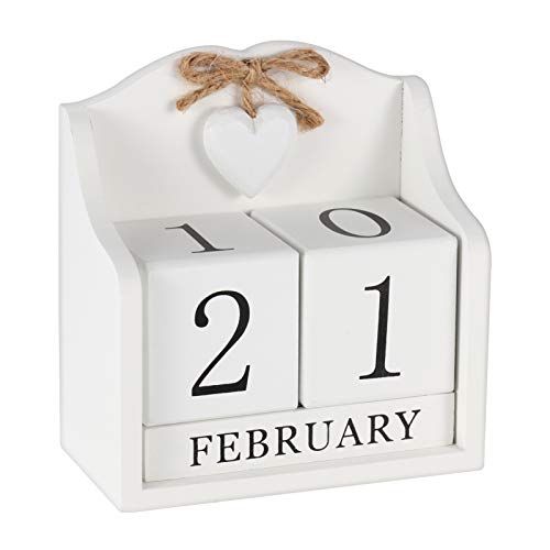 Calendário ERIK EDITORES Perpetual Block Branco B-Ling - Calendários, organizadores e planejadores - 12 meses, madeira maciça, cores, quadro de parede
