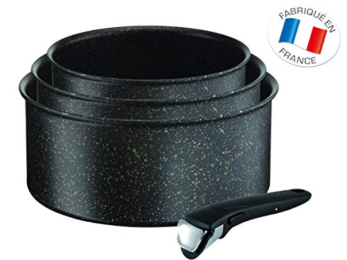 Conjunto de panelas TEFAL Ingenio Authentic (8 peças) Tefal - Panelas de molho - alumínio, 8 peças, preto prateado, indução
