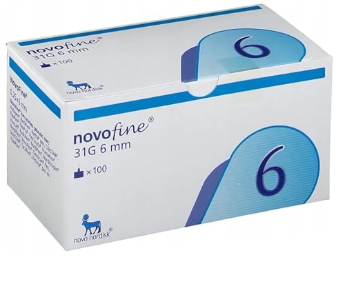 Acessório de insulina NOVO NORDISK 6 mm x 31 g, 100 units Nov.o Nordis.k - Peças e acessórios para câmeras - insulina, preto, azul, 100 unidades