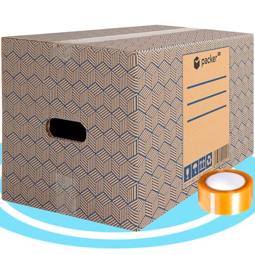 Caixa de Transporte PACKER PRO (Cinzento - 20 Un) Packer PRO - Suprimentos de envio - cartão rígido, interior branco, etiqueta adesiva, cinzento