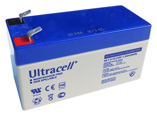Bateria Recarregável Ultracell Plumbo 12V 1.3Ah Ultracell - Baterias de uso geral - 12V, 1.3Ah, plombo/AGM, recarregável