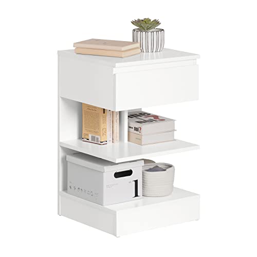Mesa de Cabeceira SOBUY FFB49 (Branco - Melamina) sobuy - Mesinhas de cabeceira - branco, melamina