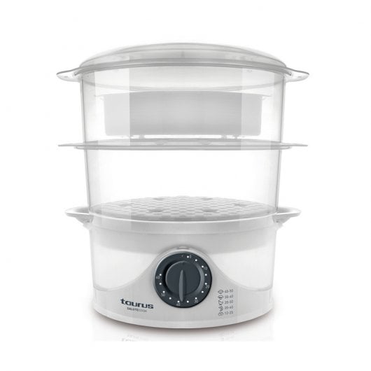 Máquina de Cozer a Vapor TAURUS Salutecook (1000 W) Taurus - Cozedores de alimentos a vapor - 1000 W, 6 L, elétrica, branco
