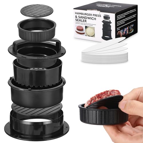 Conjunto de 4 Pressões para Hamburgueria FAOKZE FAOKZE - Utensílios de Cozinha - preto, prateado, plástico, lavável