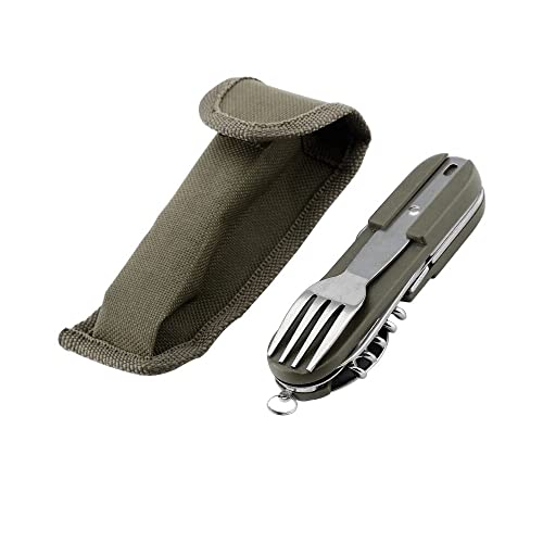 Conjunto de Talheres PLEGABLES (Verde - Aço Inoxidável) 1 - Talheres - aço inoxidável, plegáveis, camping, viagens