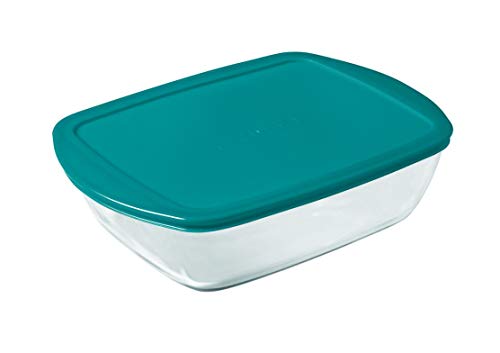 Caixa de Conservação PYREX GLASS Rectangular Pyrex - Lancheiras e sacos - caixa conservacao, pyrex glass, rectangular, verde, transparente
