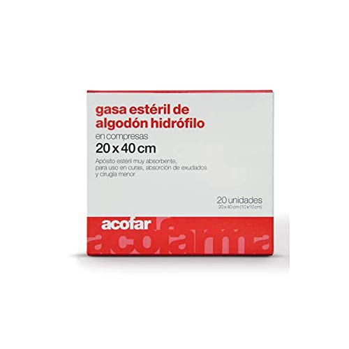Acofar Gasa Estéril 20 X 40 Cm 20 Unidades ACOFAR - Fita médica e bandagens - estéril, 20x40 cm, 20 unidades, 10 litros