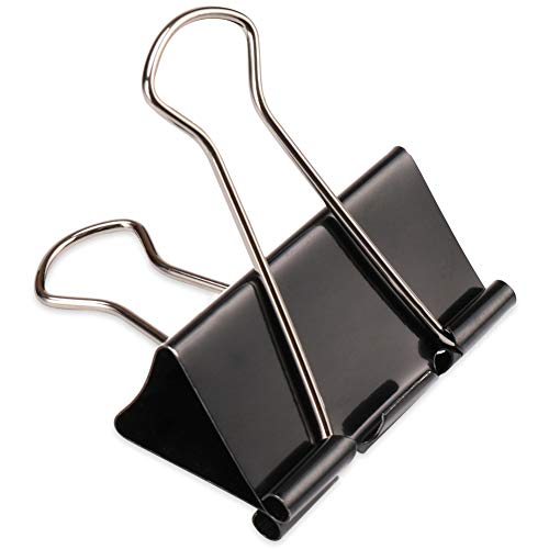 H & S CLIPS 10 ud. Set of black metal and large paper clips H&S Alliance UK Ltd - Clipes de pasta - metal, papel, 10 unidades