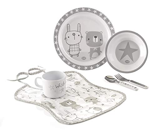 Conjunto de Refeição JANÉ (6 peças) (Branco - Cerâmica e Silicone) Jané - Jogos de talheres - 6 peças, cerâmica, silicone, bebés