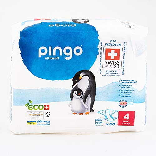 Fraldas para bebés PINGO Pi_0402 (4 unidades) Pingo - Roupa interior - 4 unidades, 40 camadas, pote, esponja