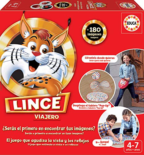 Jogo de tabuleiro EDUCA Lince para Viagem (3 anos) Educa Borrás - Jogos - estratégia, peças de madeira, cartas, desafios
